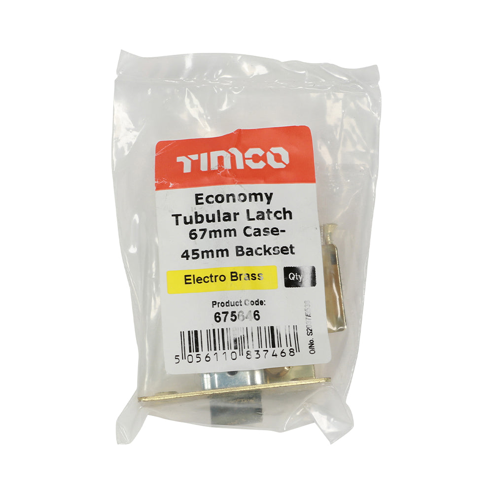 TIMCO Economy Tubular Latch Electro Brass - 67mm - Image