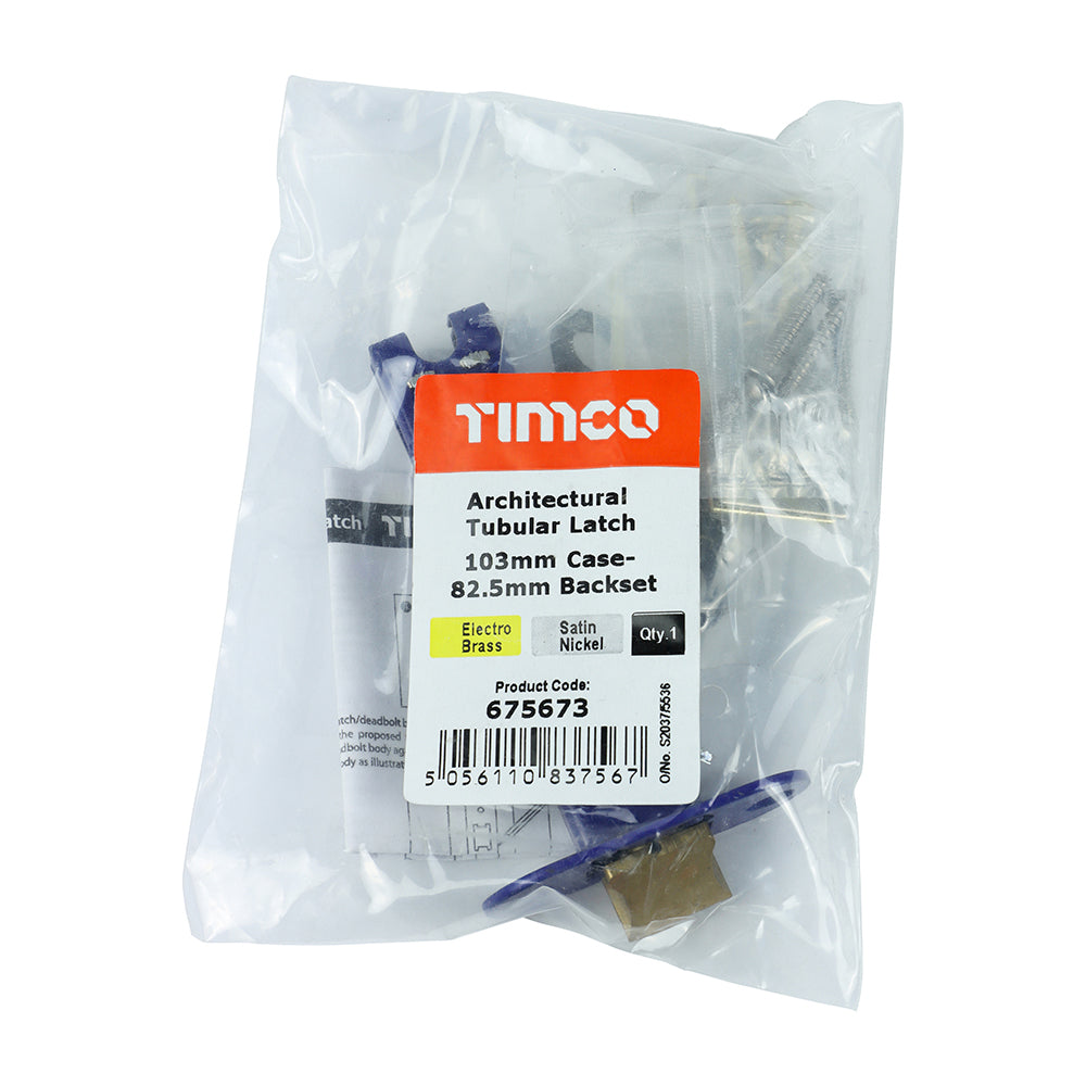 TIMCO Architectural Tubular Latch Electro Brass & Satin Nickel - 103mm - Image