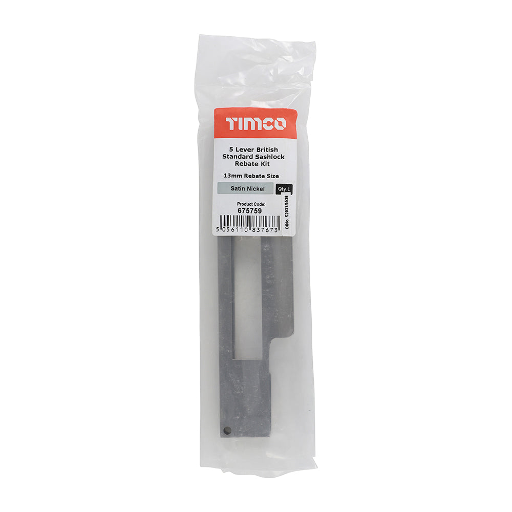 TIMCO 5 Lever Sash Rebate Kit Satin Nickel - 13mm - Image