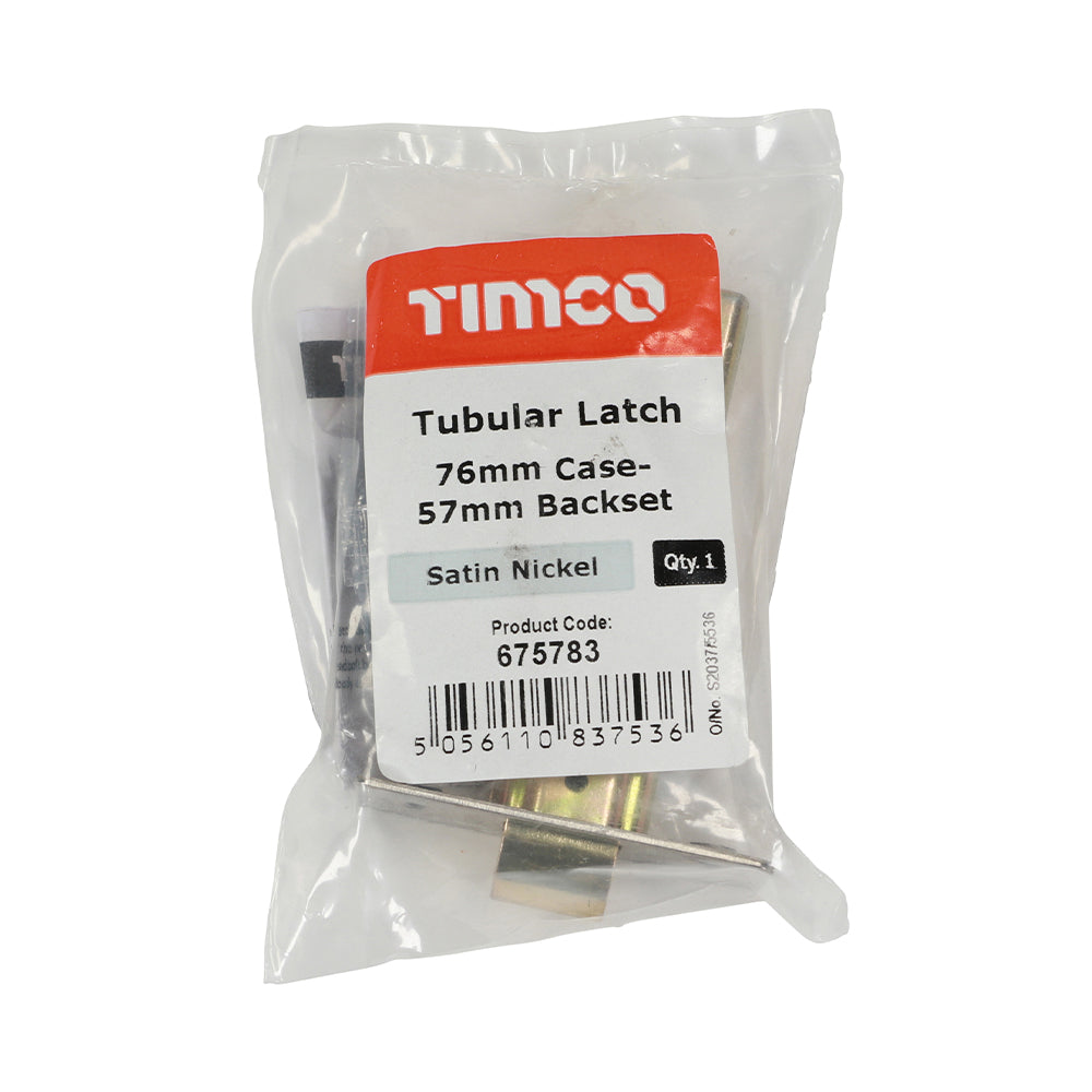 TIMCO Tubular Latch Satin Nickel - 76mm - Image