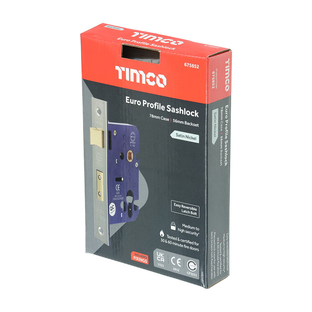 TIMCO Euro Sashlock Satin Nickel - 78mm - Image