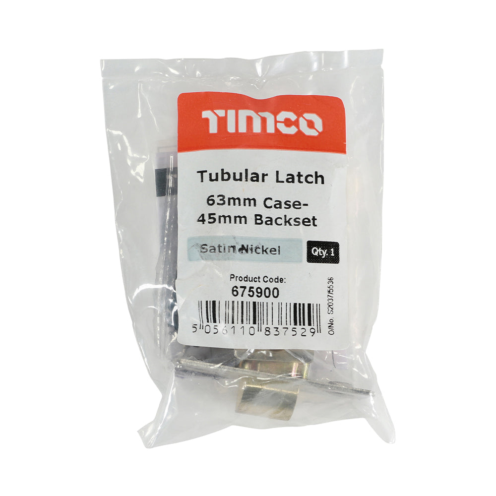 TIMCO Tubular Latch Satin Nickel - 67mm - Image