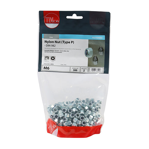 TIMCO Nylon Insert Nuts Type P DIN982 Silver - M6 - Image