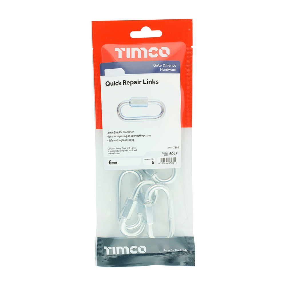 TIMCO Quick Repair Chain Links Silver - 6mm - Image