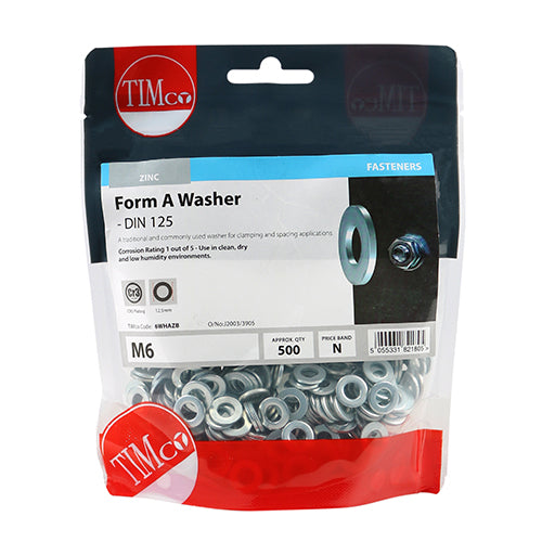 TIMCO Form A Washers DIN125-A Silver - M6 - Image