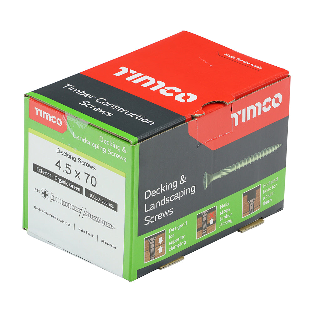 TIMCO Decking Screws Countersunk Exterior Green - 4.5 x 70 - Image