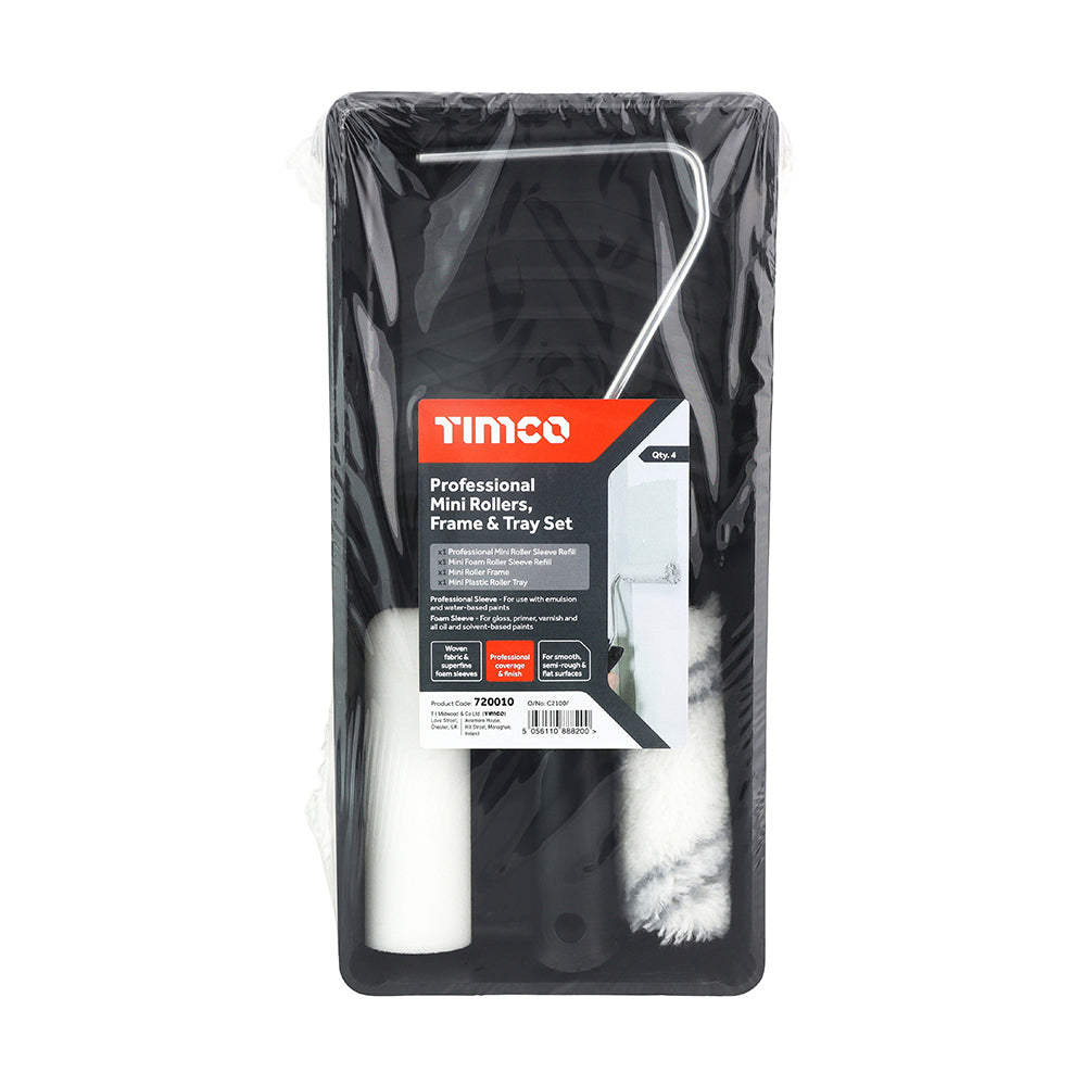TIMCO Professional Mini Roller, Frame & Tray Set - 4" - Image