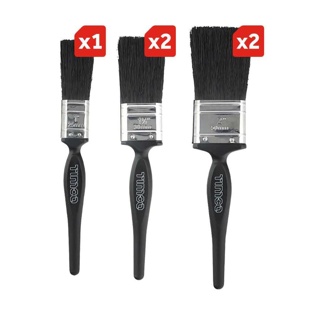 TIMCO Contractors Mixed Paint Brush Set - 5 Pieces - Image