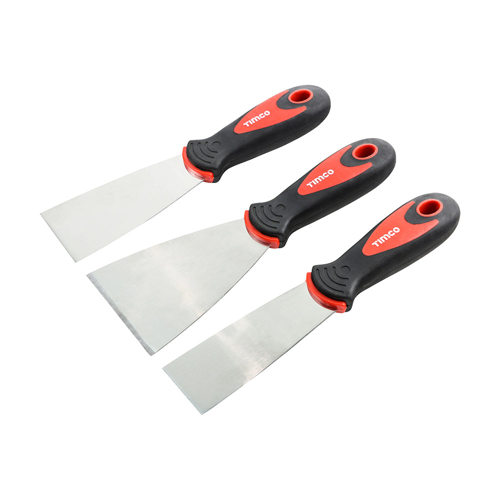TIMCO Decorators Filling Knives and Paint Scrapers Set - Stainless Steel - 3 Pieces 1 1/2", 2" and 3" - Image