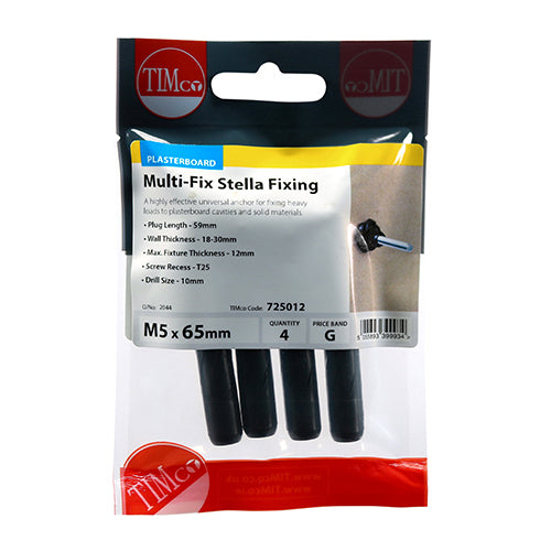 TIMCO Stella-Fix Universal Cavity & Wall Anchors - M5 x 65 - Image