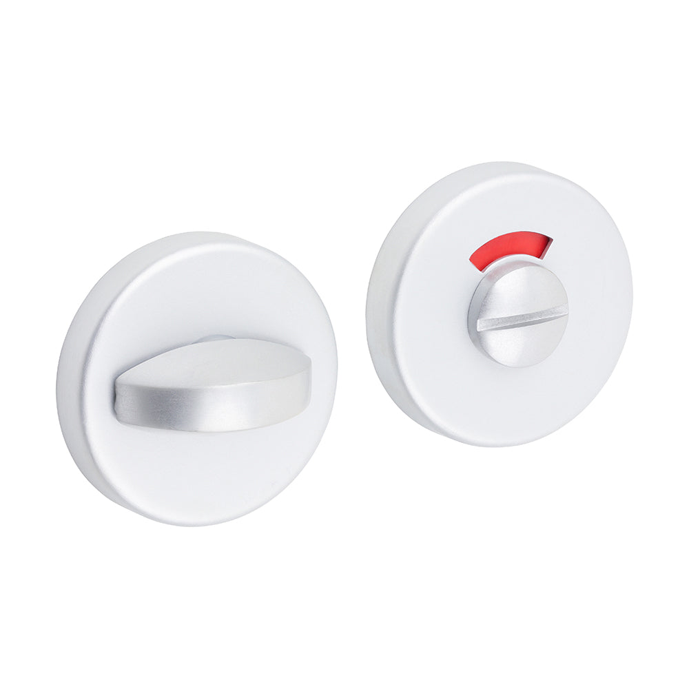 TIMCO Contractors Bathroom Thumb Turn & Release On Rose Set - Satin Anodised Aluminium - 54mm - Image