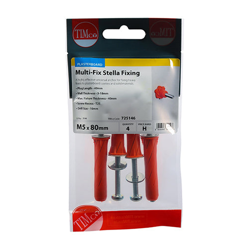 TIMCO Stella-Fix Universal Cavity & Wall Anchors - M5 x 80 - Image