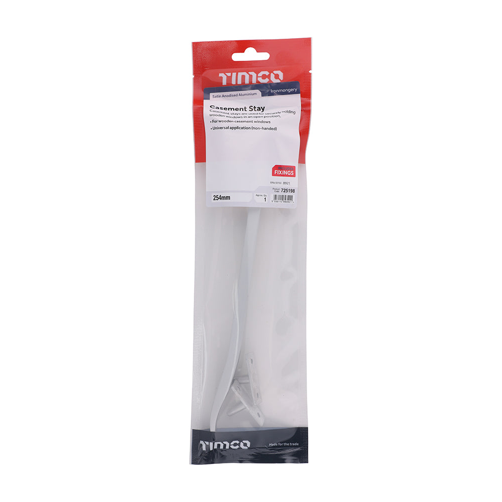 TIMCO Casement Stay - Satin Anodised Aluminium - 254mm - Image