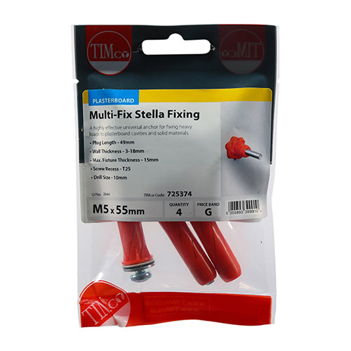 TIMCO Stella-Fix Universal Cavity & Wall Anchors - M5 x 55 - Image