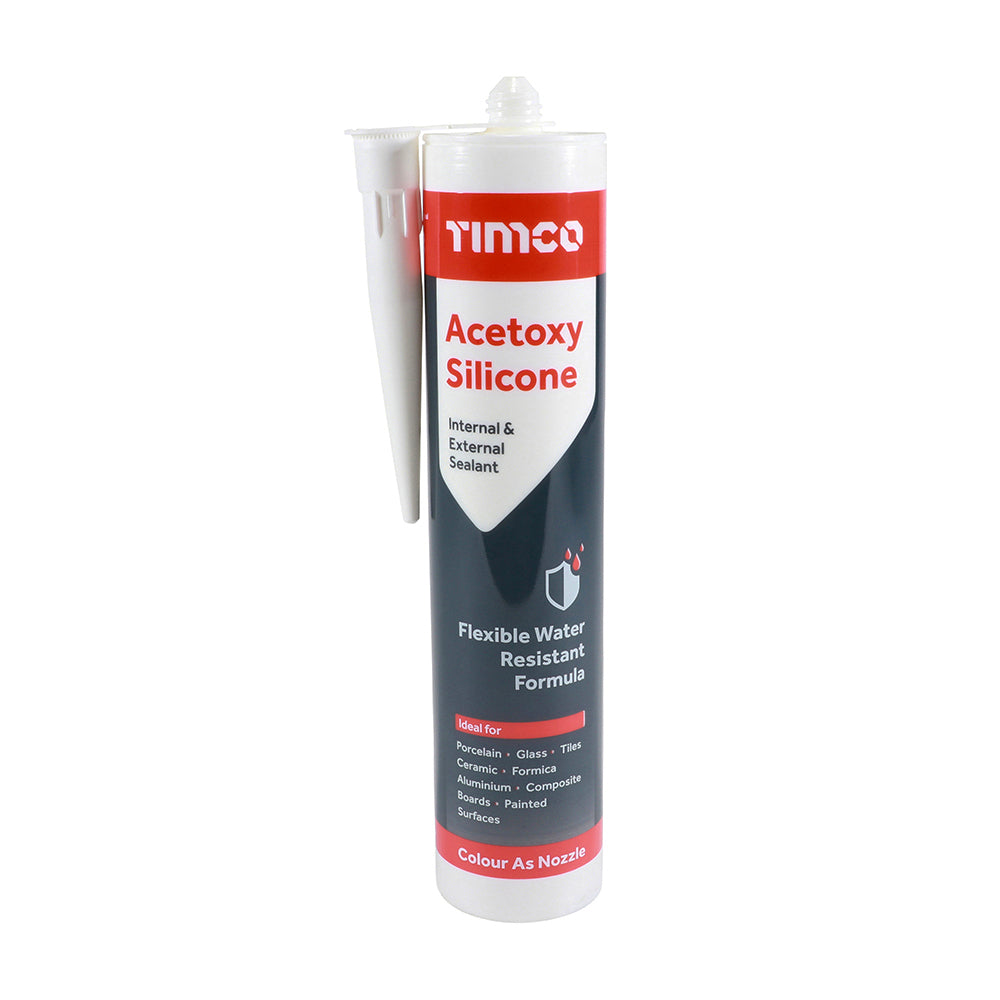 TIMCO Acetoxy Silicone Sealant White - 300ml - Image