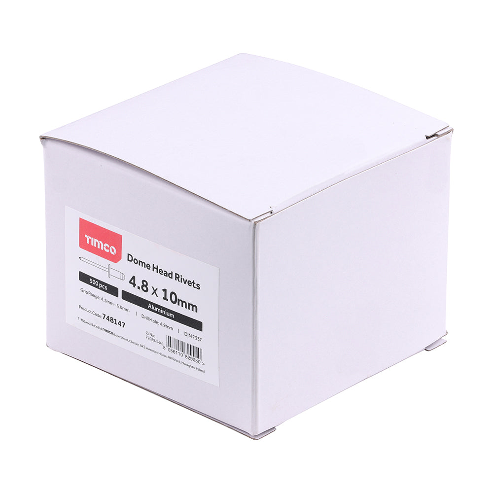TIMCO Rivets Dome Head Aluminium - 4.8 x 10 - Image