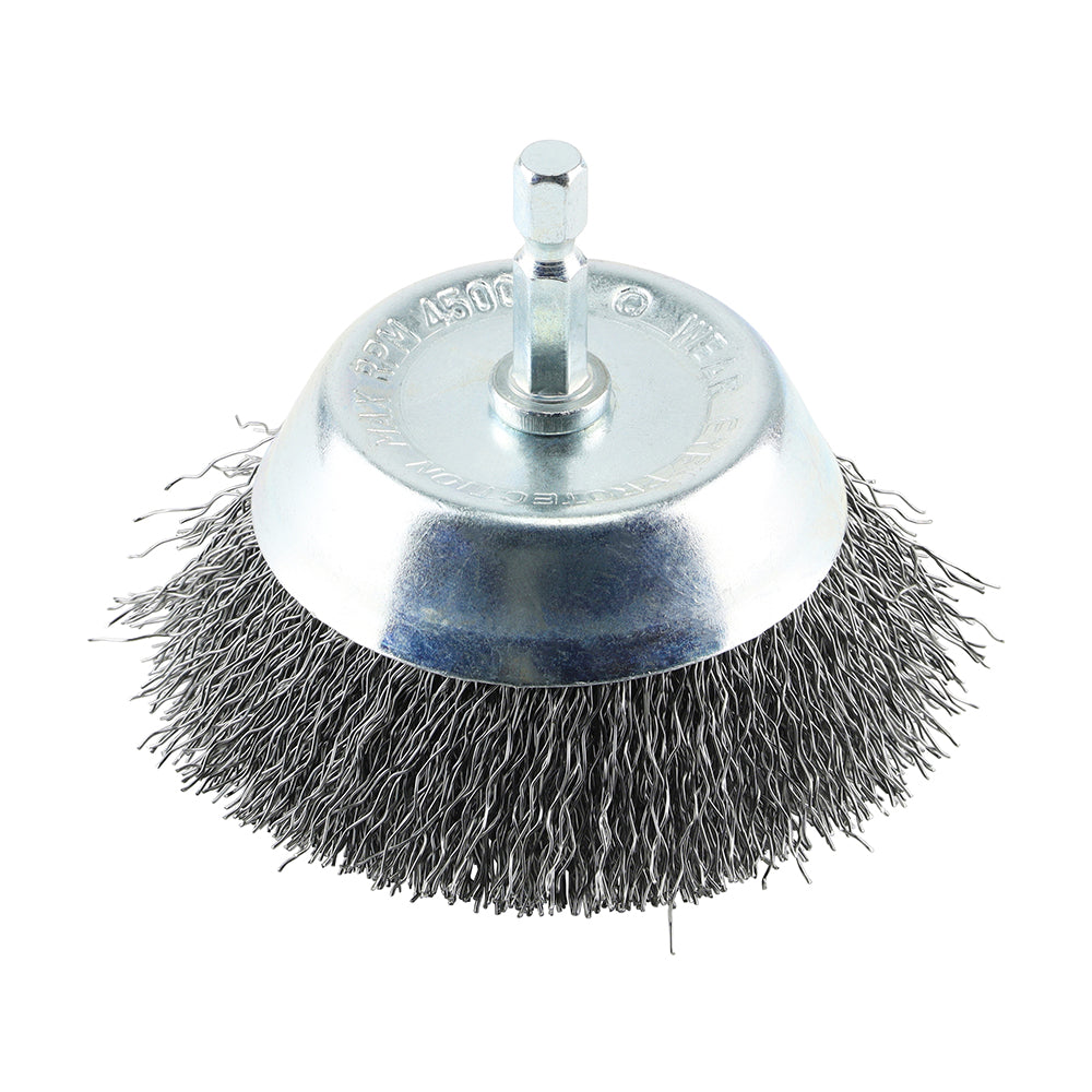 TIMCO Drill Cup Brush Crimped Steel Wire - 75mm - Image