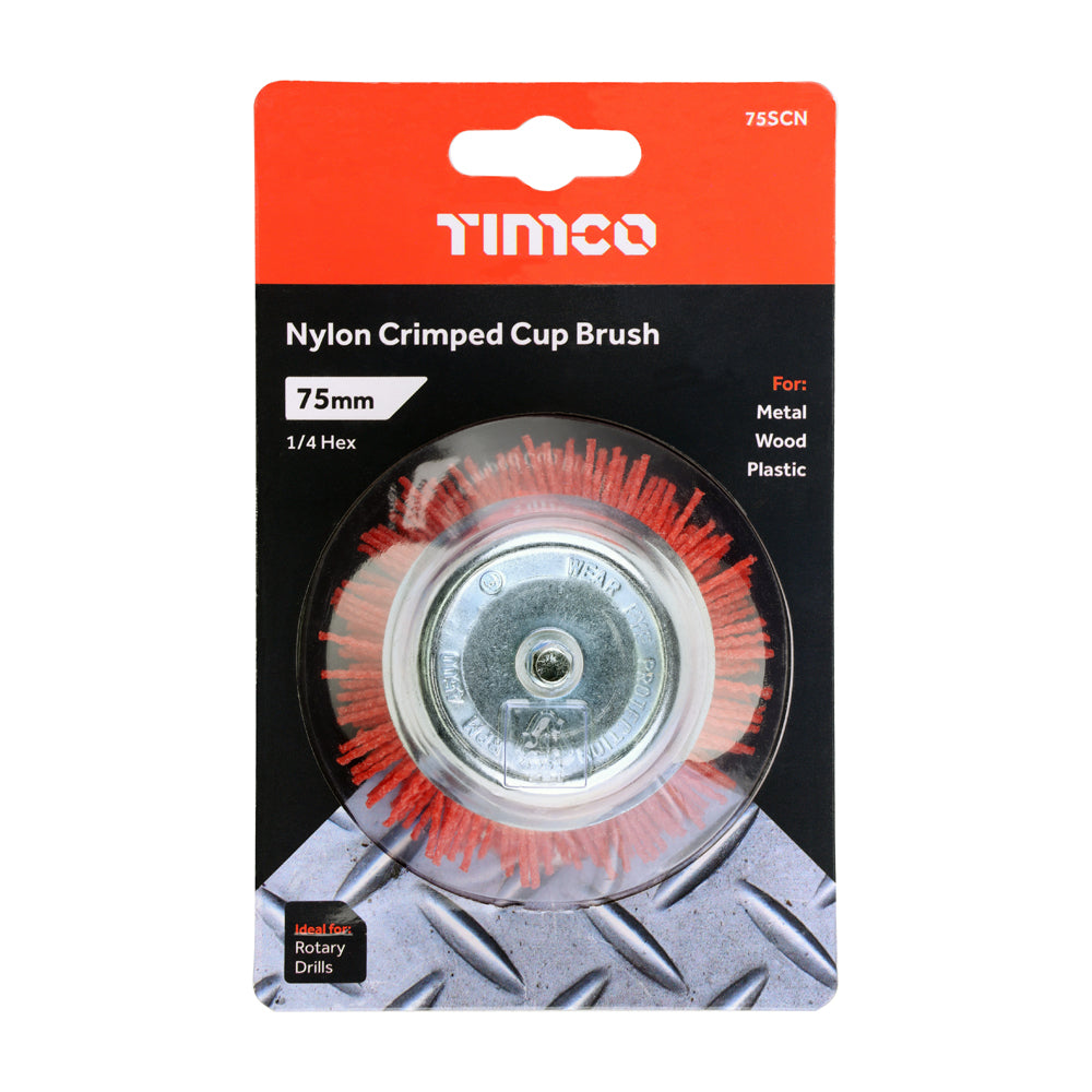 TIMCO Drill Cup Brush Nylon - 75mm - Image