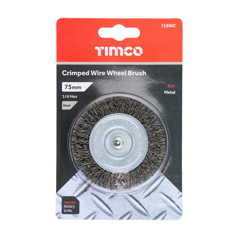 TIMCO Drill Wheel Brush Crimped Steel Wire - 75mm - Image