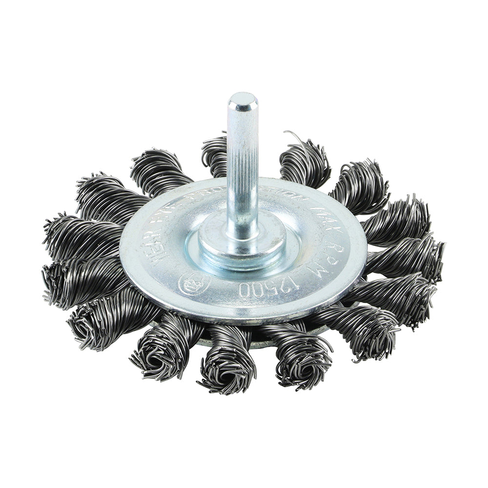 TIMCO Drill Wheel Brush Twisted Knot Steel Wire - 75mm - Image