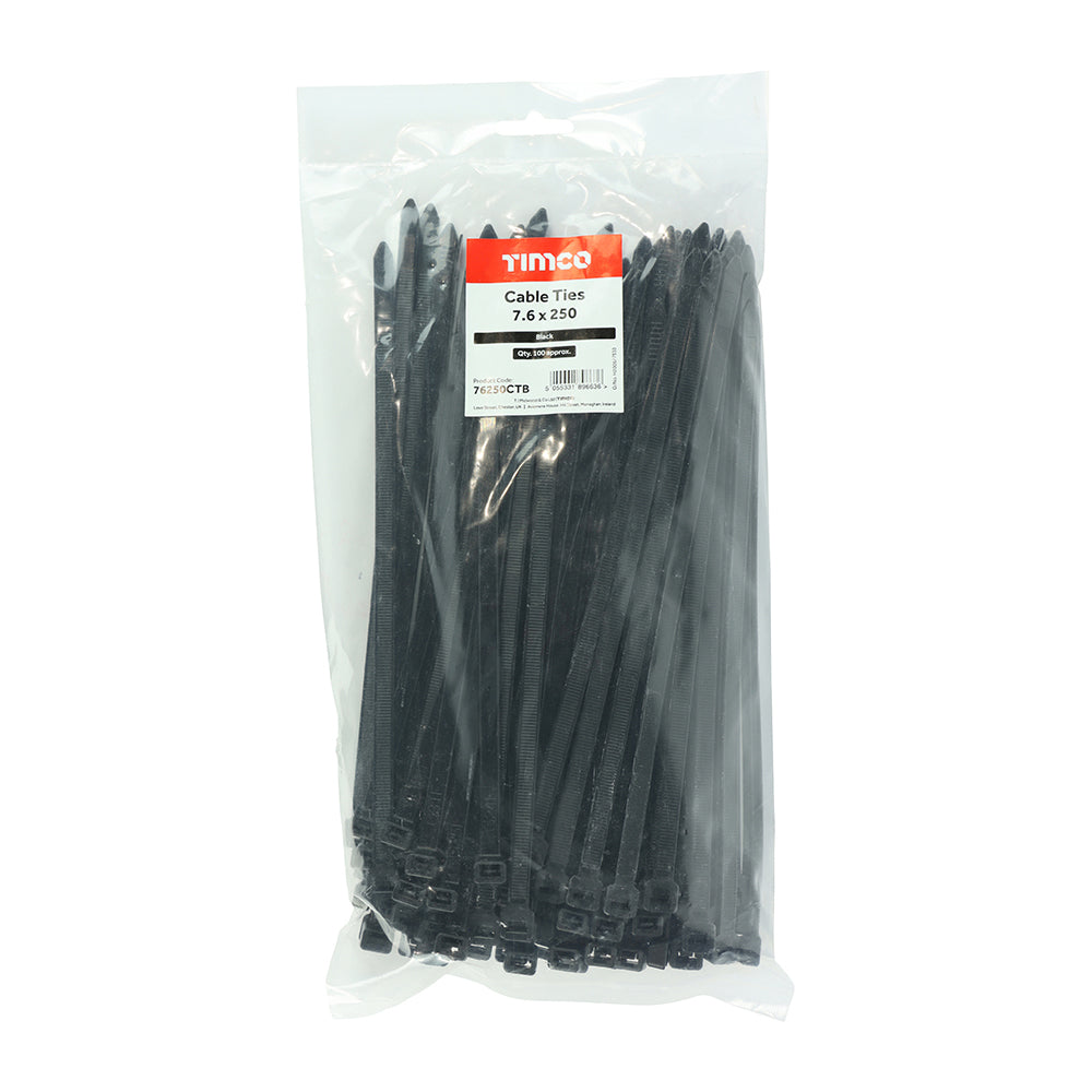 TIMCO Cable Ties Black - 7.6 x 250 - Image