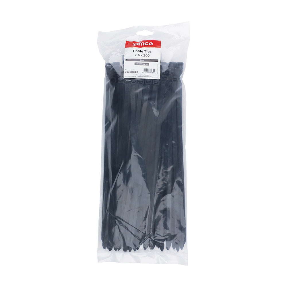 TIMCO Cable Ties Black - 7.6 x 300 - Image