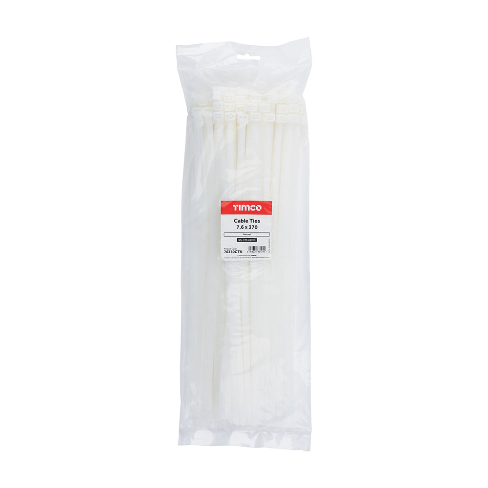 TIMCO Cable Ties Natural - 7.6 x 370 - Image