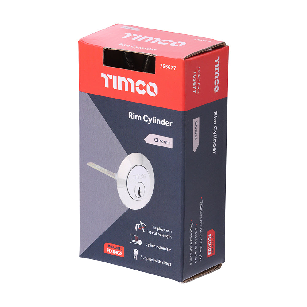 TIMCO Rim Cylinder - Chrome - 32mm - Image