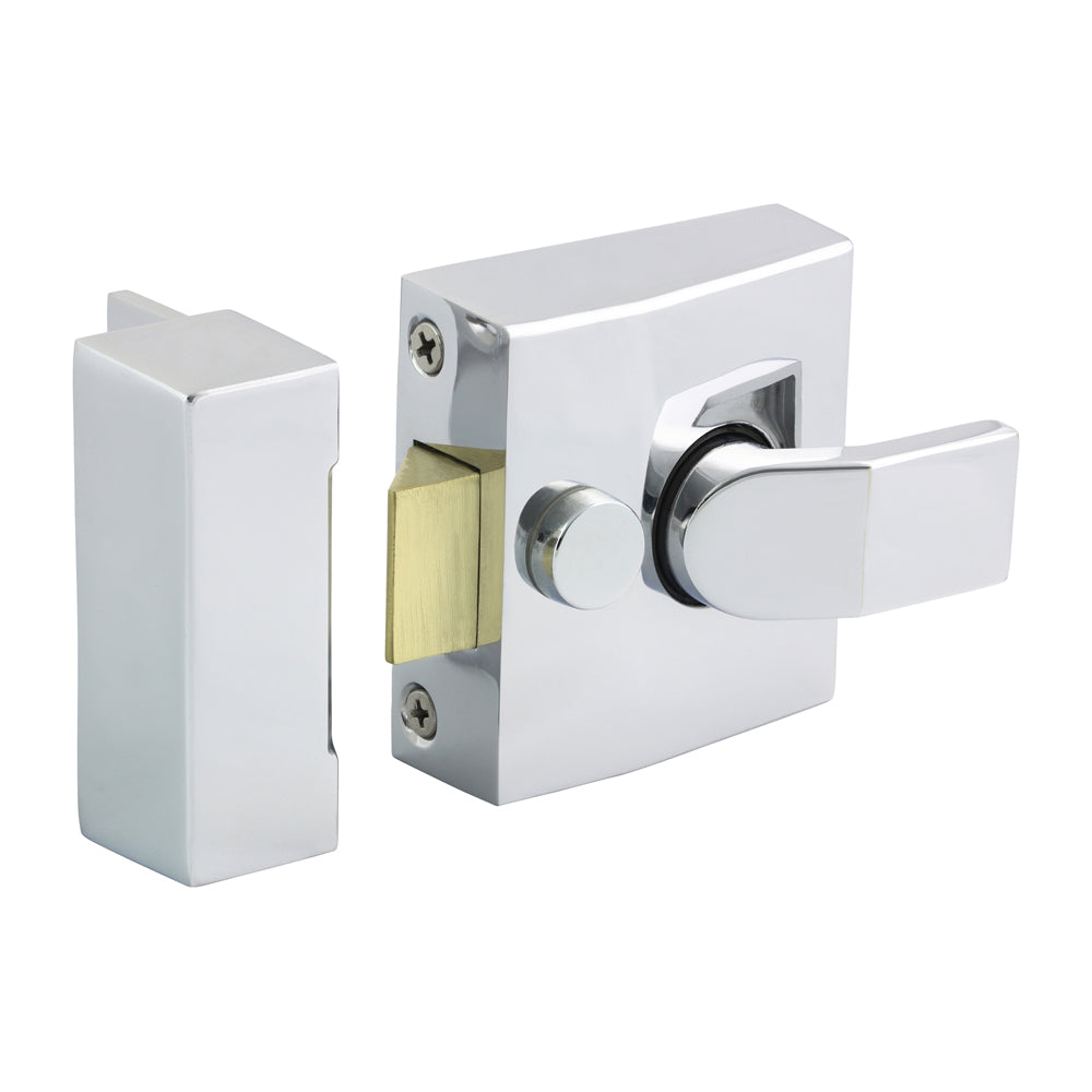 TIMCO Narrow Style Nightlatch - Chrome - 68 x 73mm - Image