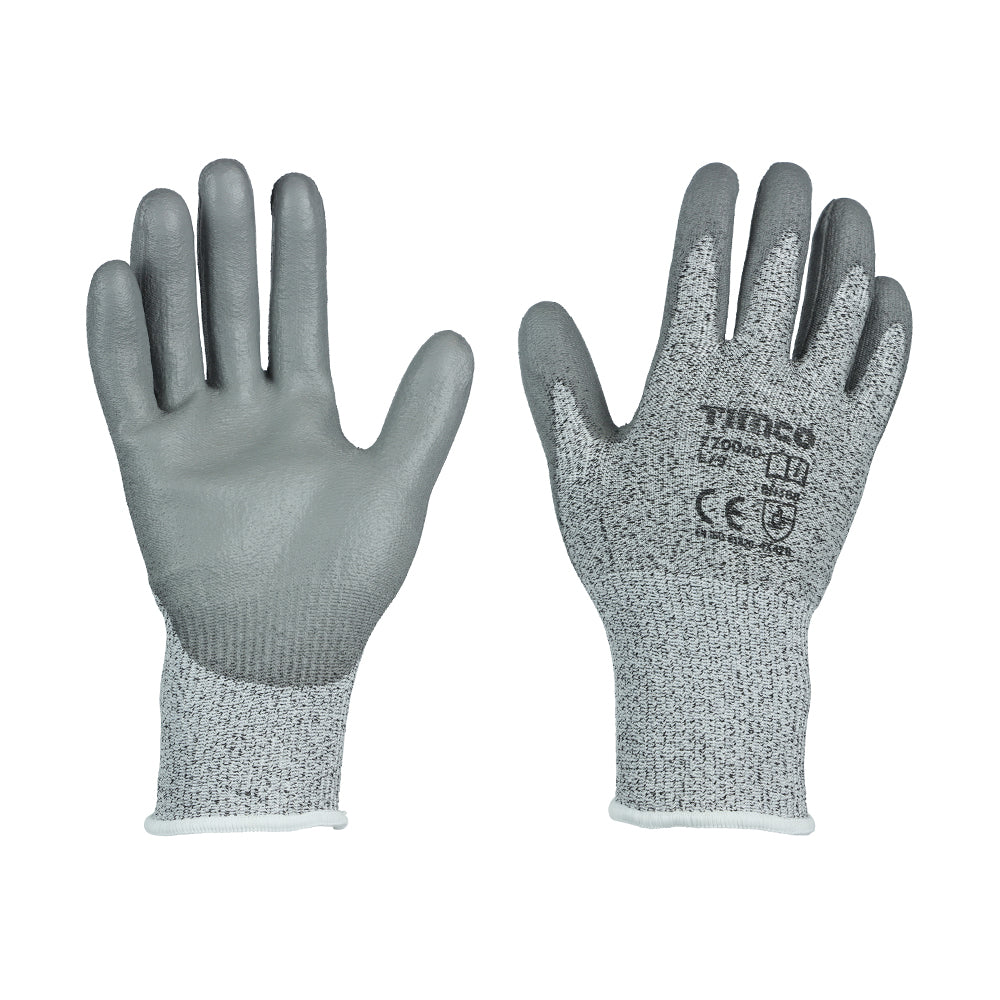 TIMCO Medium Cut PU Coated HPPE Fibre with Glass Fibre Gloves - Large - Image
