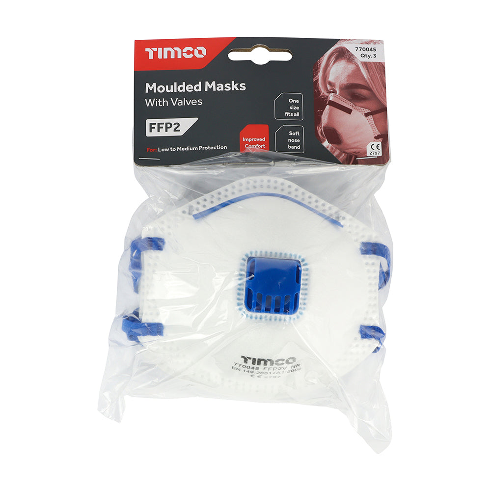 TIMCO FFP2 Moulded Valved Masks - One Size - Image