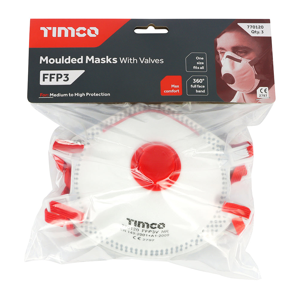 TIMCO FFP3 Moulded Valved Masks - One Size - Image