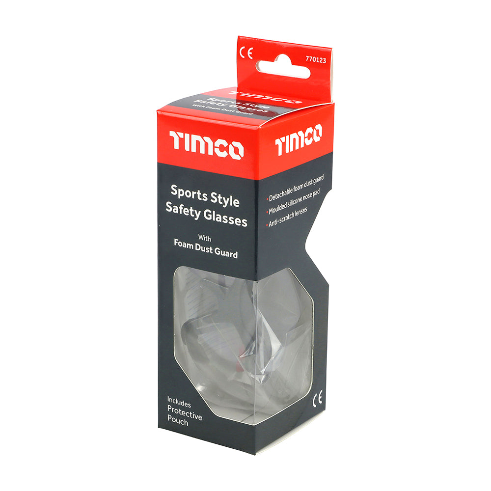 TIMCO Sport Style Safety Glasses Clear - One Size - Image