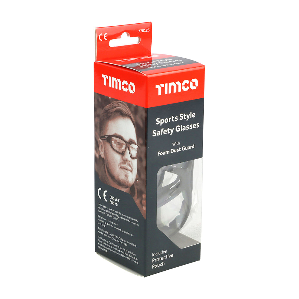 TIMCO Sport Style Safety Glasses Clear - One Size - Image