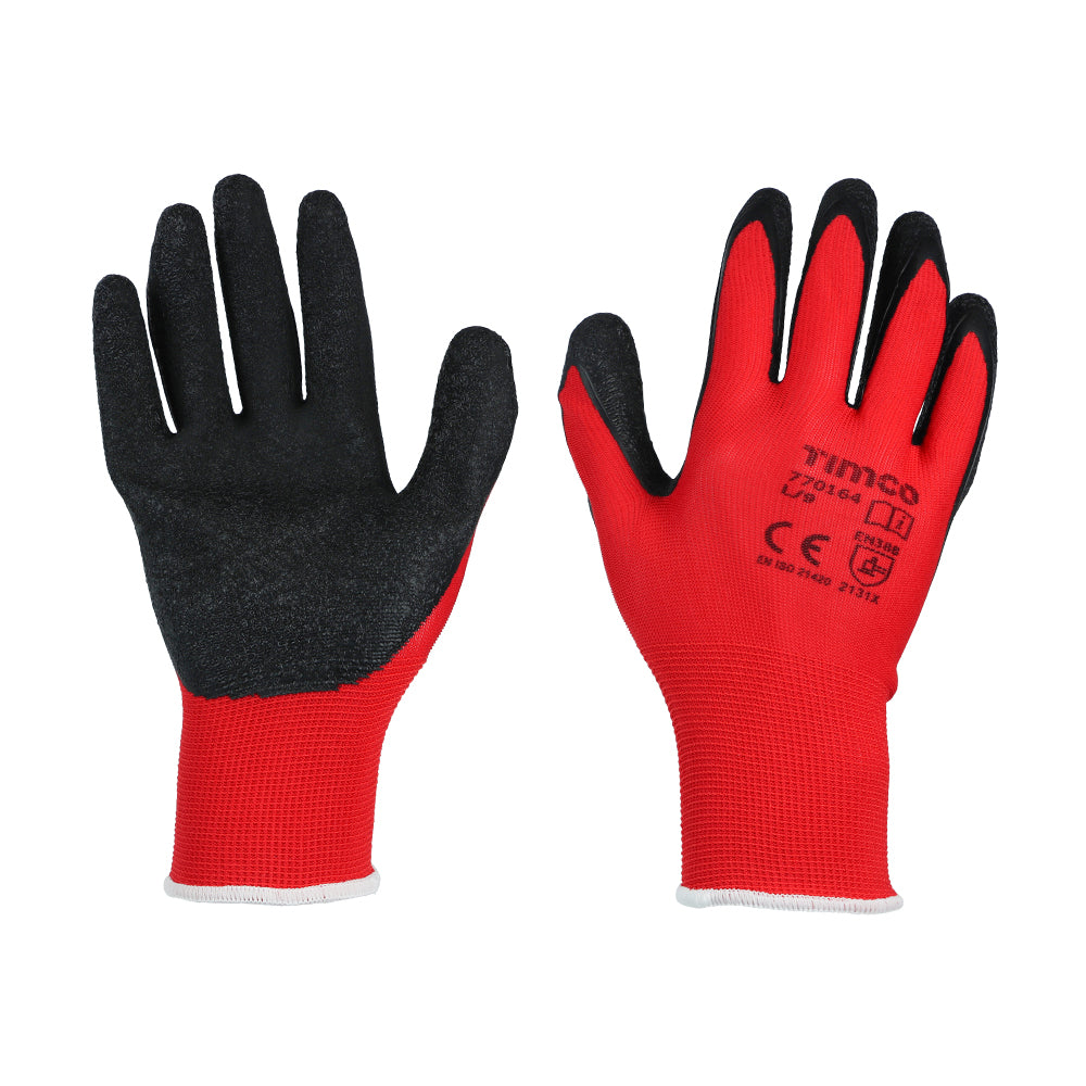 TIMCO Light Grip Glove Crinkle Latex Coated Polyester Gloves - Large - Image
