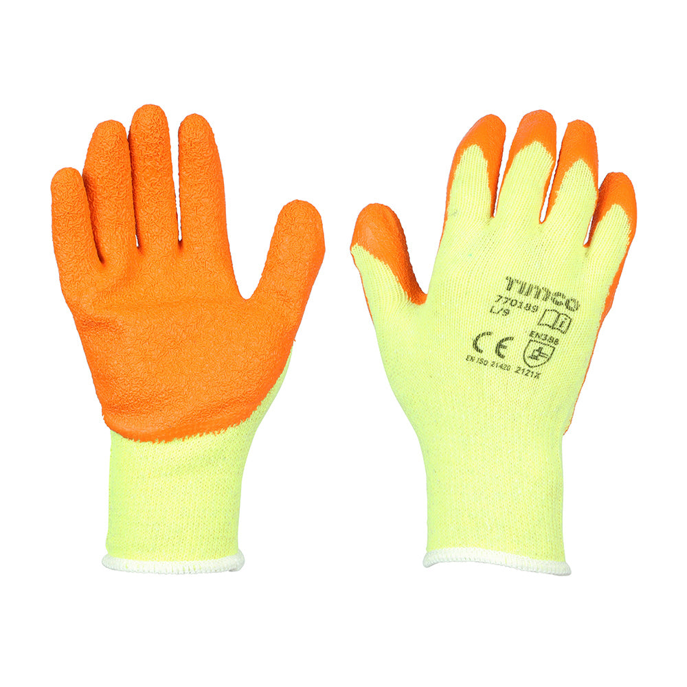 TIMCO Eco Grip Crinkle Latex Coated Polycotton Gloves Multi Pack - Large - Image