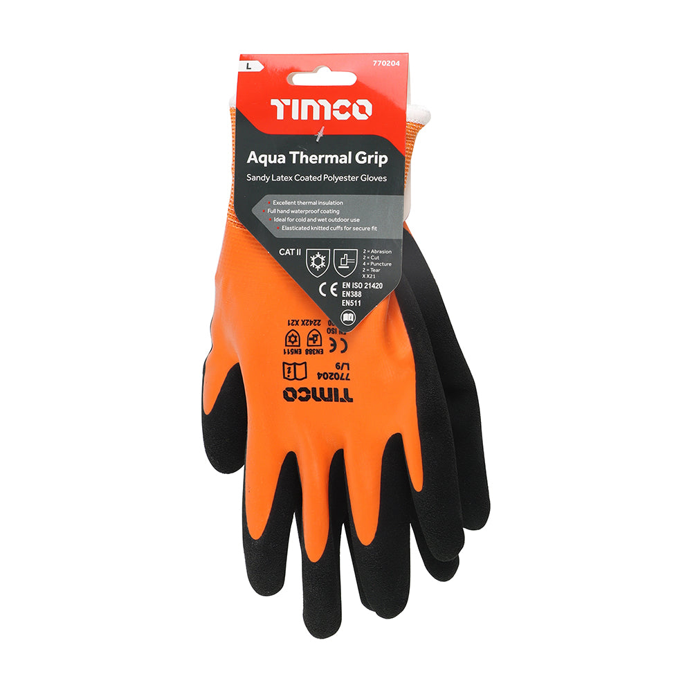 TIMCO Aqua Thermal Grip Glove - Sandy Latex Coated Polyester - Large - Image