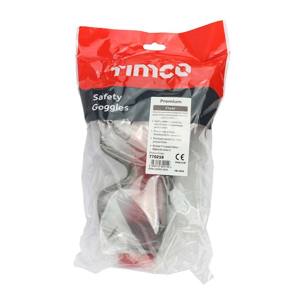 TIMCO Premium Safety Goggles - Clear - Image