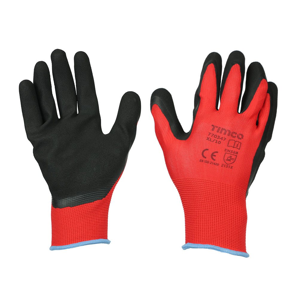 TIMCO Toughlight Grip Sandy Latex Coated Polyester Gloves - X Large - Image
