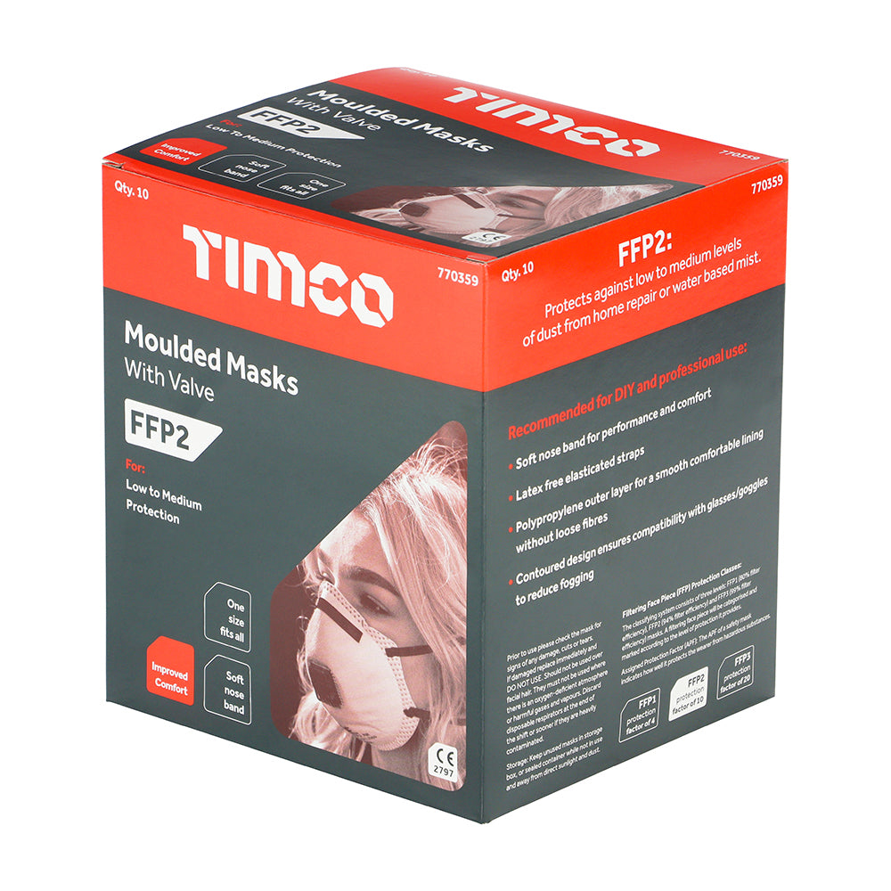 TIMCO FFP2 Moulded Valved Masks - One Size - Image