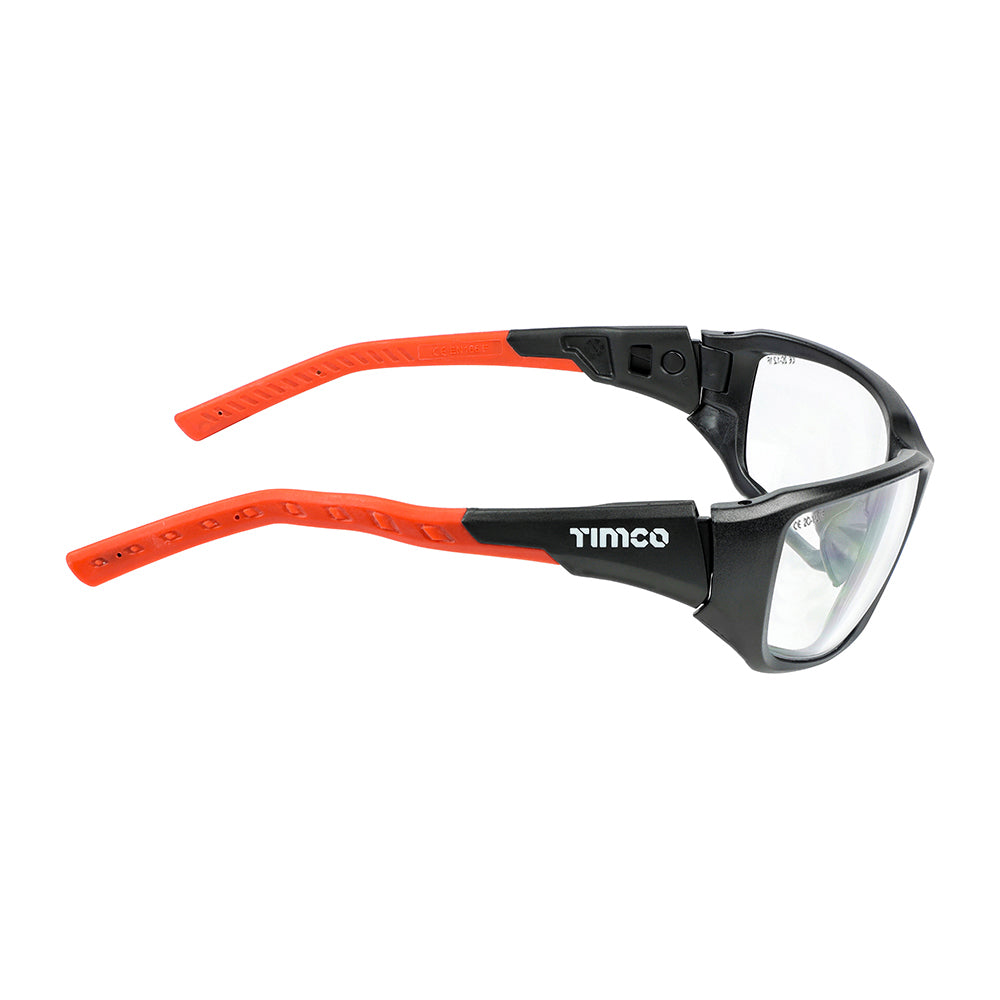 TIMCO Sport Style Adjustable Safety Glasses Clear - One Size - Image