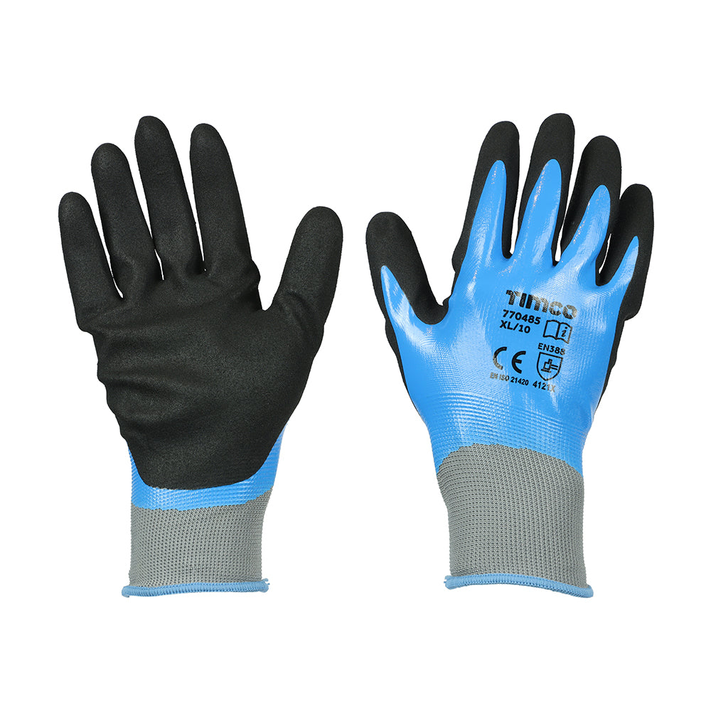 TIMCO Waterproof Grip Sandy Nitrile Foam Coated Polyester Gloves - X Large - Image