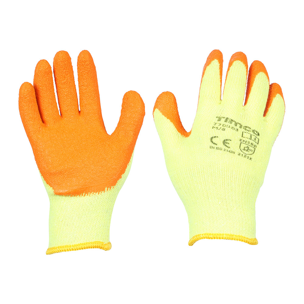 TIMCO Eco Grip Crinkle Latex Coated Polycotton Gloves Multi Pack - Medium - Image
