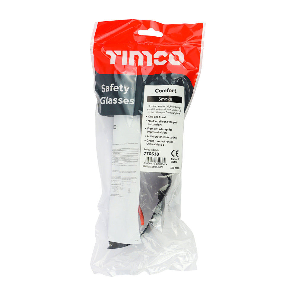 TIMCO Comfort Safety Glasses Smoke - One Size - Image