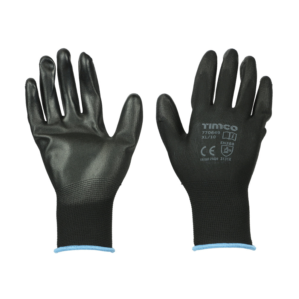 TIMCO Durable Grip PU Coated Polyester Gloves - X Large - Image