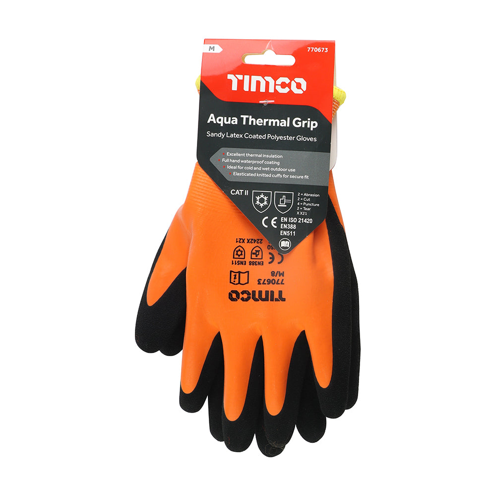 TIMCO Aqua Thermal Grip Glove - Sandy Latex Coated Polyester - Medium - Image