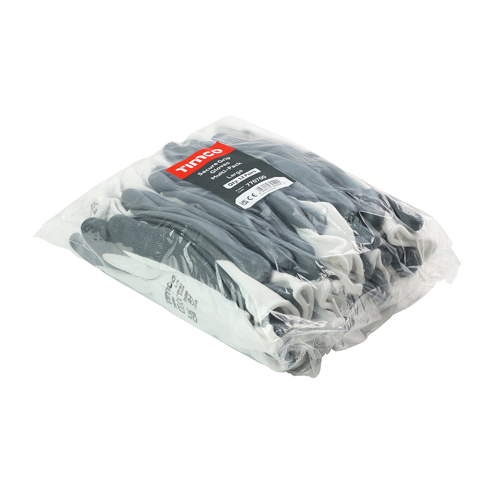 TIMCO Secure Grip Smooth Nitrile Foam Coated Polyester Gloves Multi-Pack - Large - Image