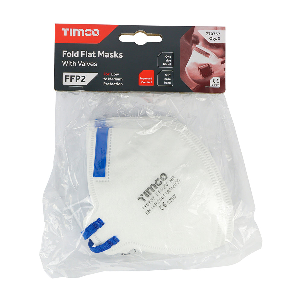 TIMCO FFP2 Fold Flat Valved Masks - One Size - Image