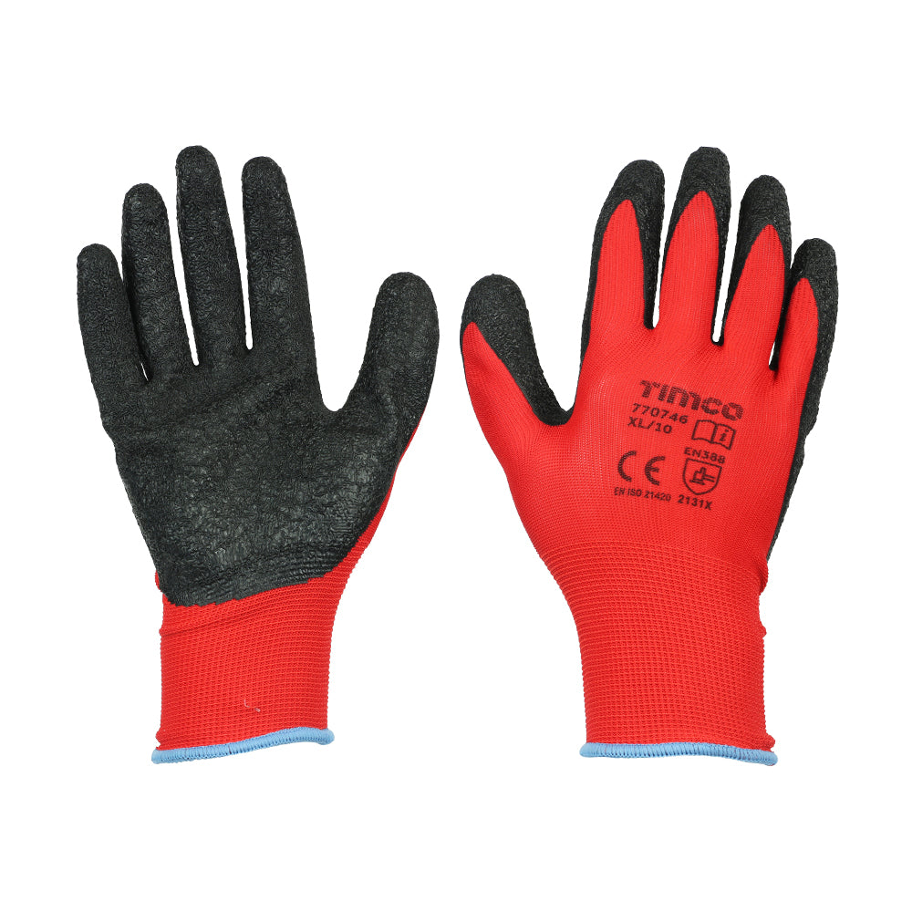 Light Grip Glove Crinkle Latex Coated Polyester Gloves - X Large - Image
