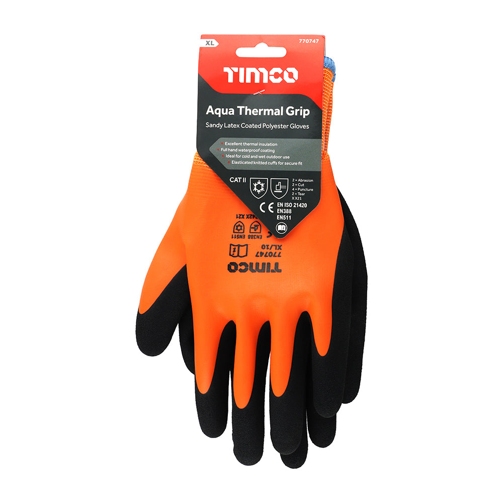 TIMCO Aqua Thermal Grip Glove - Sandy Latex Coated Polyester - X Large - Image
